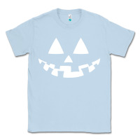 Dusty Blue halloween jack o lantern (white) Classic Tee - artisFamous