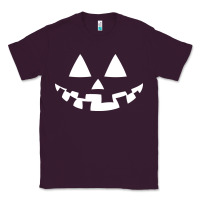 Plum halloween jack o lantern (white) Classic Tee - artisFamous