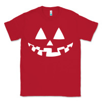 Red halloween jack o lantern (white) Classic Tee - artisFamous
