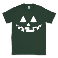 Sports Green halloween jack o lantern (white) Classic Tee - artisFamous