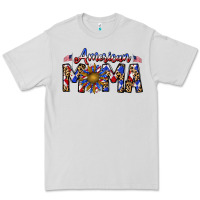 Dove Grey American mama Premium Tee - CowhideDigitalArt