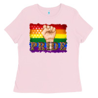 Bubblegum Pink lgbtq  flag and hand pride Ladies Tee - Artiststas