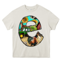 Cream farm life alphabet lowercase letters e Heavy Core Tee - BundleAndBundleShop