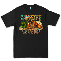 Black Campfire Legend Premium Tee - CowhideDigitalArt