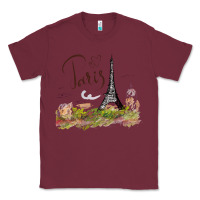 Burgundy paris Classic Tee - artisFamous