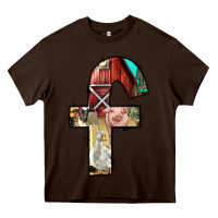 Chocolate Brown farm life alphabet lowercase letters f Heavy Core Tee - BundleAndBundleShop