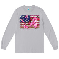 Moon Dust breast cancer american flag background Long Sleeve Tee - BarkalooDesign