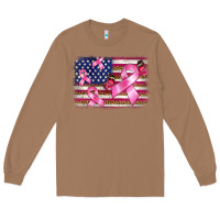 Toasted Coconut breast cancer american flag background Long Sleeve Tee - BarkalooDesign