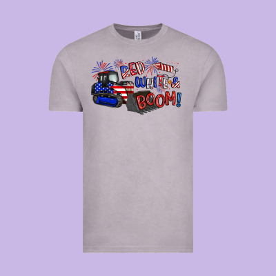 Red White And Boom Vintage Tee Designed By Artiststas