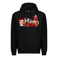 Black hockey coffee cups Premium Hoodie - AdoDesignShop