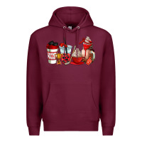 Burgundy hockey coffee cups Premium Hoodie - AdoDesignShop