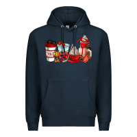 Navy hockey coffee cups Premium Hoodie - AdoDesignShop