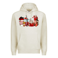 Oatmeal Heather hockey coffee cups Premium Hoodie - AdoDesignShop