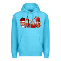 Ocean Blue hockey coffee cups Premium Hoodie - AdoDesignShop