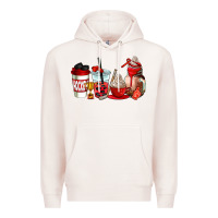 Pale Pink hockey coffee cups Premium Hoodie - AdoDesignShop