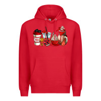 Red hockey coffee cups Premium Hoodie - AdoDesignShop