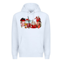 White hockey coffee cups Premium Hoodie - AdoDesignShop