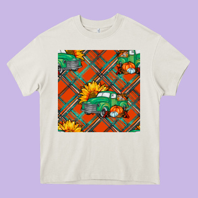 Fall Truck Seamless Pattern Heavy Core Tee Designed By Bundleandbundleshop
