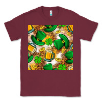 Burgundy St. Patricks day hat digital paper Classic Tee - BundleAndBundleShop