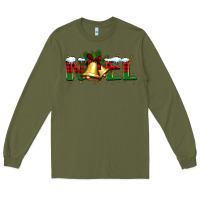 Army Green noel Christmas bells Long Sleeve Tee - BarkalooDesign