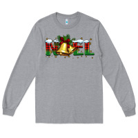 Heather Grey noel Christmas bells Long Sleeve Tee - BarkalooDesign