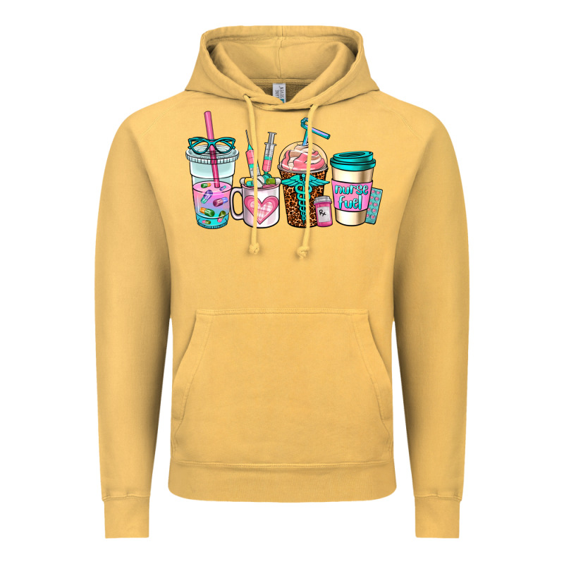 Nurse Fuel Coffee Cups Vintage Hoodie by AdoDesignShop | Teevron