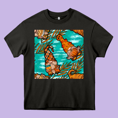 Fall Gnomes Seamless Pattern Heavy Core Tee Designed By Bundleandbundleshop