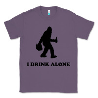 Lavender bigfoot sasquatch i drink alone Classic Tee - artisFamous