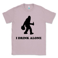 Lilac bigfoot sasquatch i drink alone Classic Tee - artisFamous