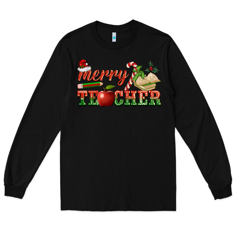 Merry Teacher Long Sleeve Tee by BarkalooDesign | Teevron
