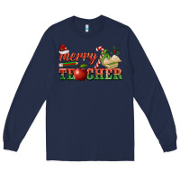 Navy merry teacher Long Sleeve Tee - BarkalooDesign