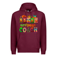 Burgundy nacho average coach Premium Hoodie - AdoDesignShop