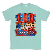 Seafoam God Bless America Classic Tee - Jasminsmagicworld