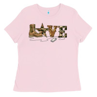 Bubblegum Pink camouflage military boots love Ladies Tee - Artiststas
