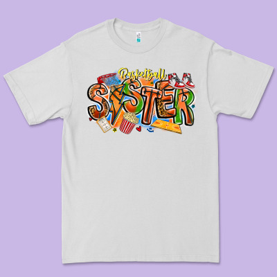 Basketball Sister Premium Tee Designed By Cowhidedigitalart