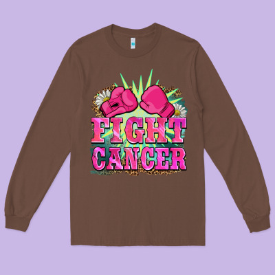 Fight Cancer Long Sleeve Tee Designed By Barkaloodesign