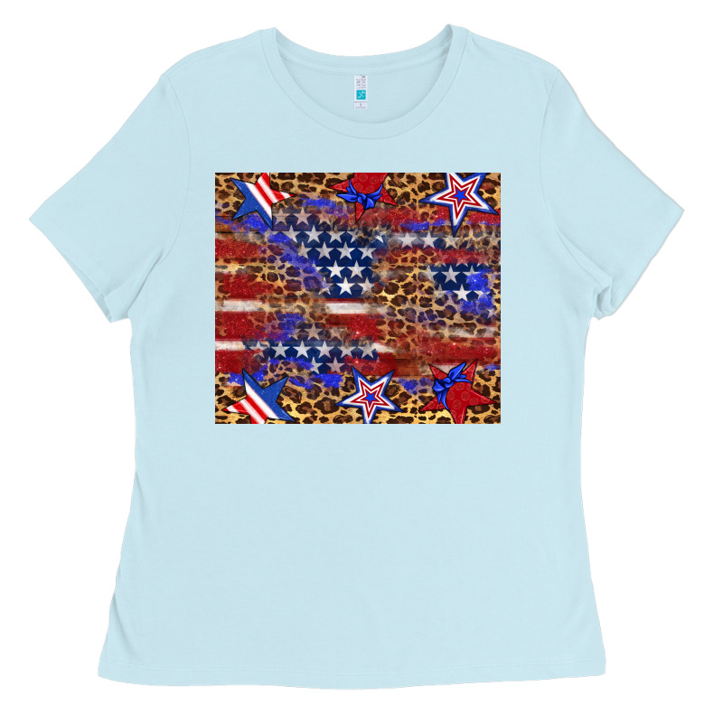 American Flag And Star Leopard Ladies Tee by Artiststas | Teevron