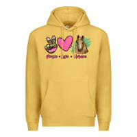 Antique Gold peace love horses Premium Hoodie - RanaPortraitStore