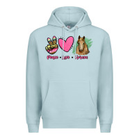 Blue Mist peace love horses Premium Hoodie - RanaPortraitStore