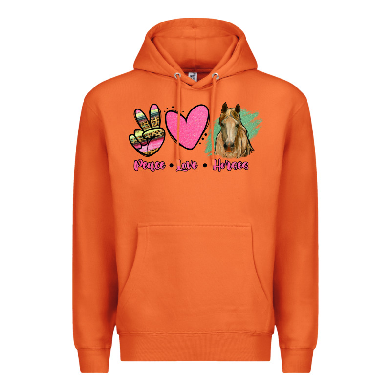 Peace Love Horses Premium Hoodie by RanaPortraitStore | Teevron