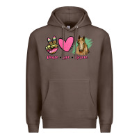 Coffee peace love horses Premium Hoodie - RanaPortraitStore