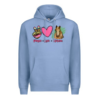 Colony Blue peace love horses Premium Hoodie - RanaPortraitStore