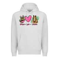 Dove Grey peace love horses Premium Hoodie - RanaPortraitStore