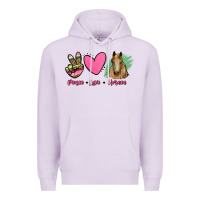 Lilac peace love horses Premium Hoodie - RanaPortraitStore