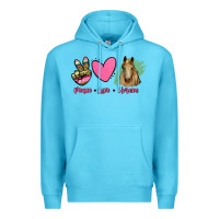 Ocean Blue peace love horses Premium Hoodie - RanaPortraitStore