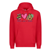 Red peace love horses Premium Hoodie - RanaPortraitStore