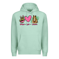 Seafoam peace love horses Premium Hoodie - RanaPortraitStore