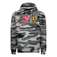 Slate Camo peace love horses Premium Hoodie - RanaPortraitStore