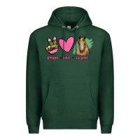 Sports Green peace love horses Premium Hoodie - RanaPortraitStore
