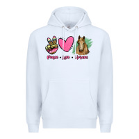 White peace love horses Premium Hoodie - RanaPortraitStore